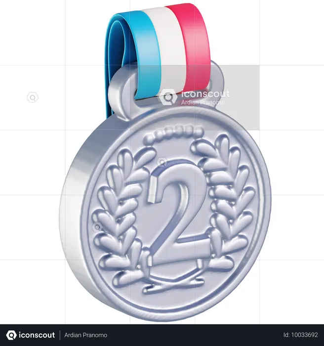 Medalla de plata  3D Icon