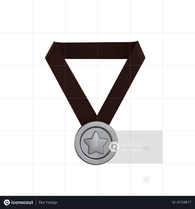 Medalla de plata  3D Illustration