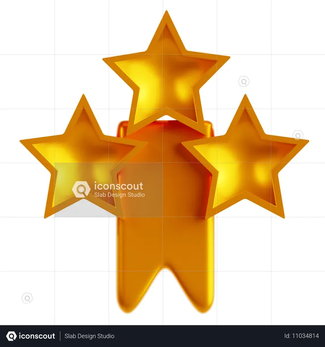 Medalla de tres estrellas  3D Icon