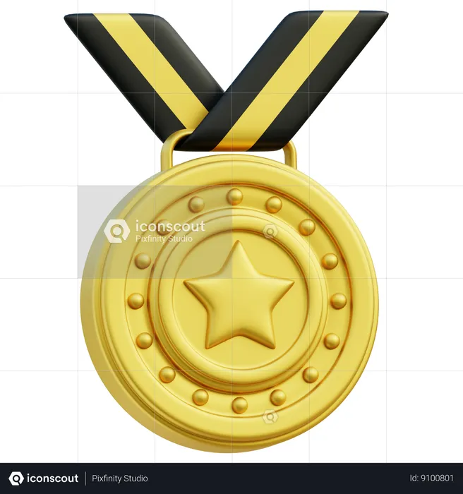 Medalla estrella  3D Icon