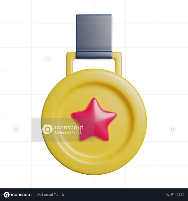 Medalla estrella  3D Icon