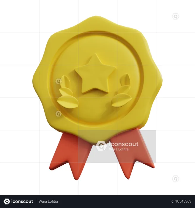 Medalla estrella  3D Icon