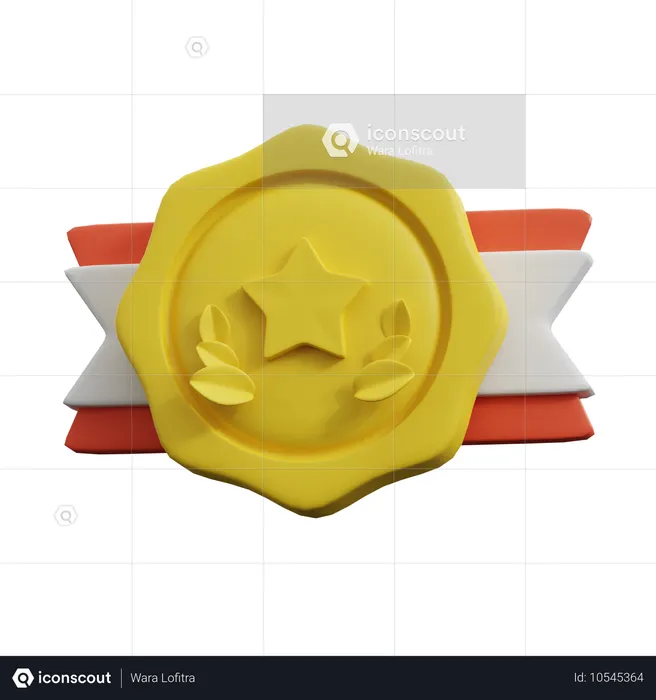 Medalla estrella  3D Icon