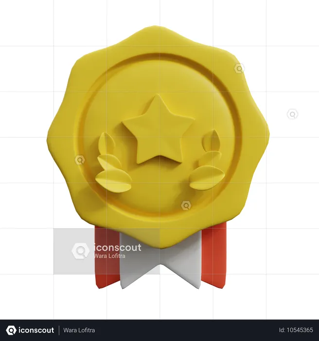 Medalla estrella  3D Icon