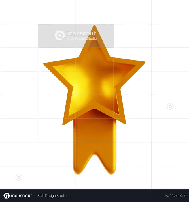 Medalla estrella  3D Icon