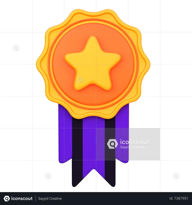 Medalla estrella  3D Icon