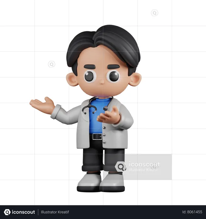 Médecin présentant  3D Illustration