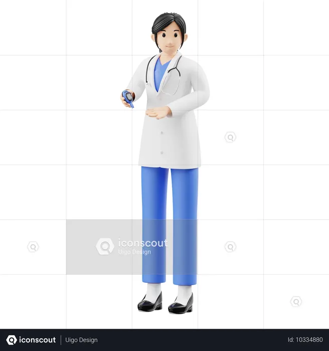 Médecin tenant un kit de test sanguin  3D Icon