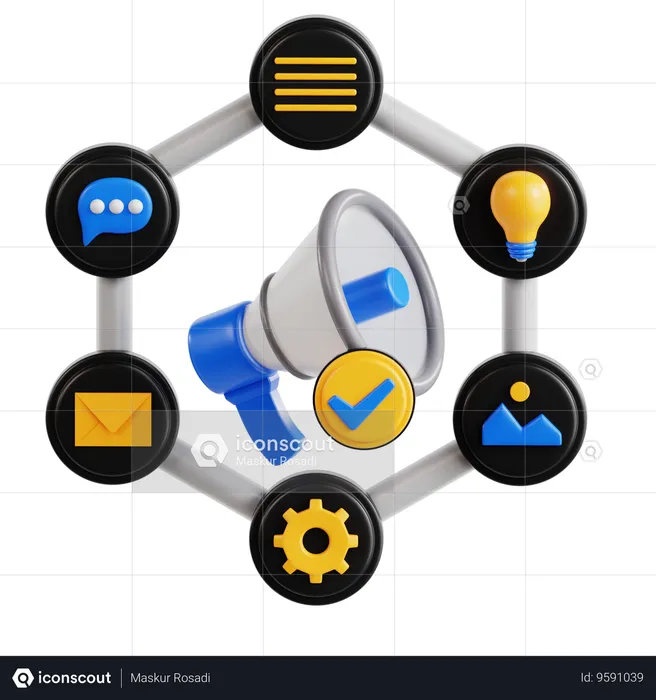 Media Planning  3D Icon