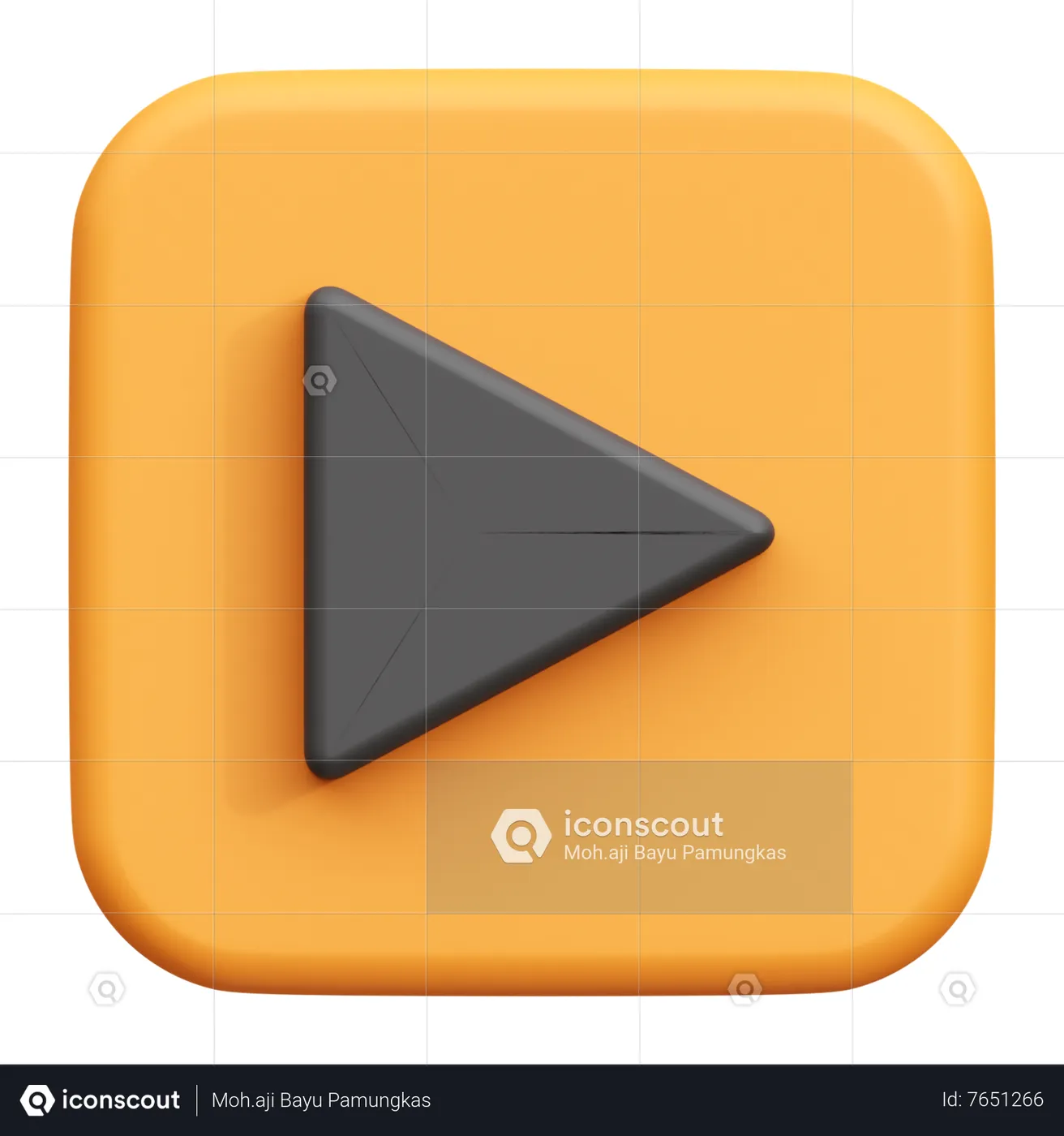 Media Player 3D Icon download in PNG, OBJ or Blend format