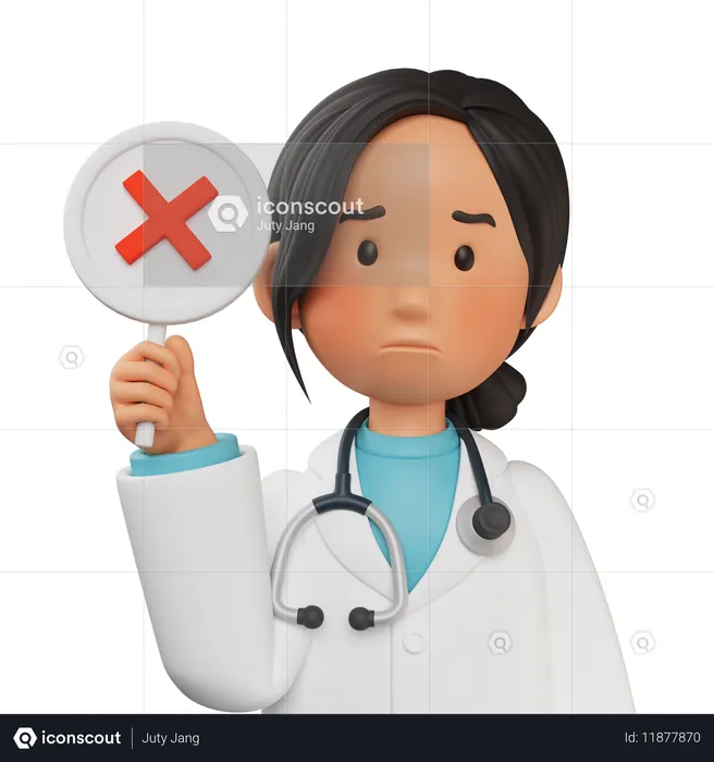 Doctora sosteniendo una cruz  3D Icon