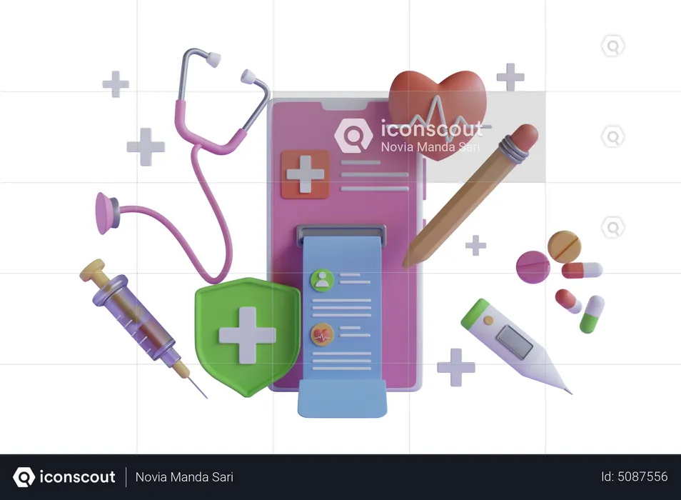 Medical app  3D Illustration