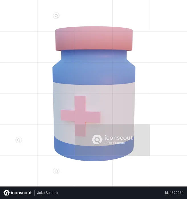 Medical Bottle  3D Illustration