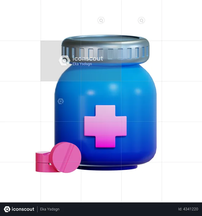 Medical Bottle  3D Illustration