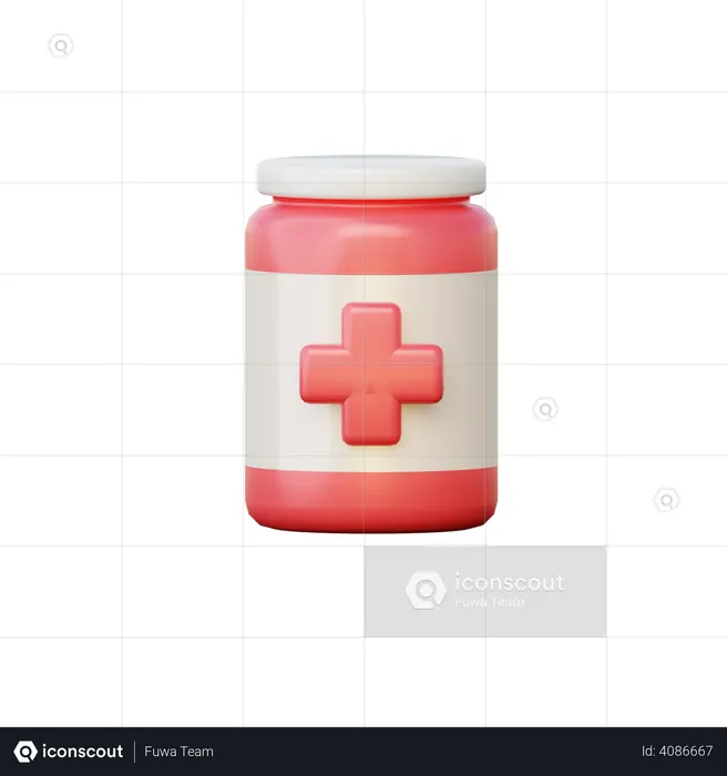 Medical Bottle  3D Illustration