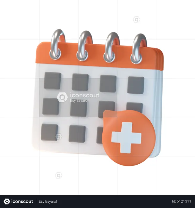 Medical Calendar  3D Icon