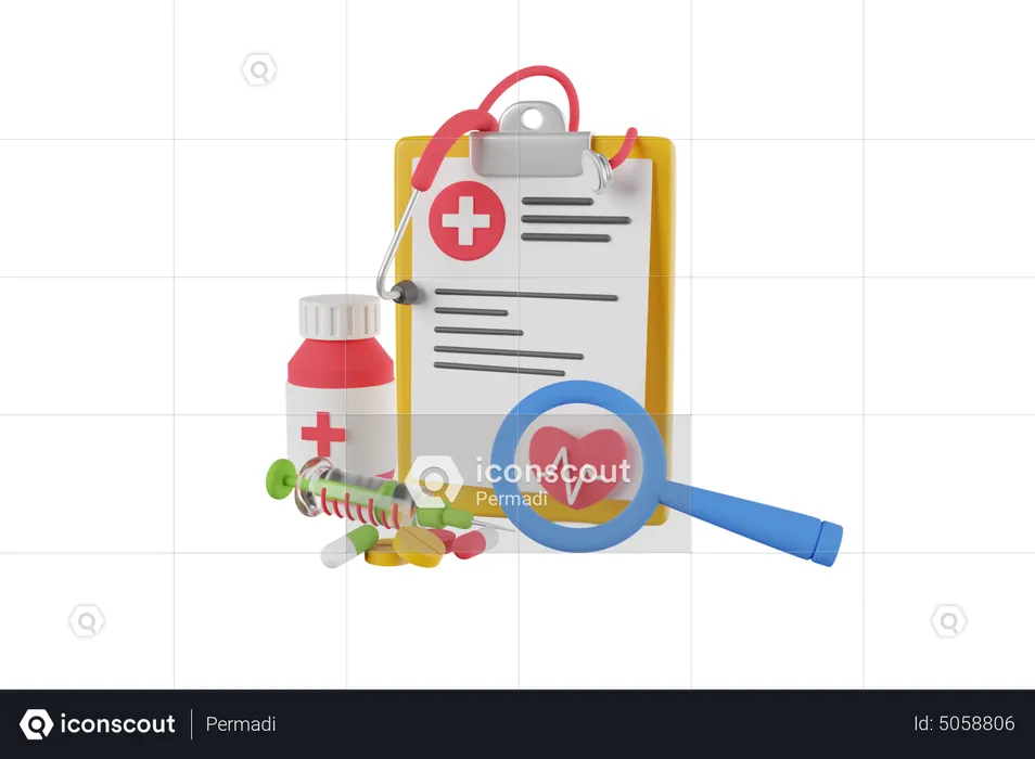 Medical checkup report  3D Illustration