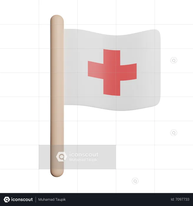 Medical Flag  3D Icon
