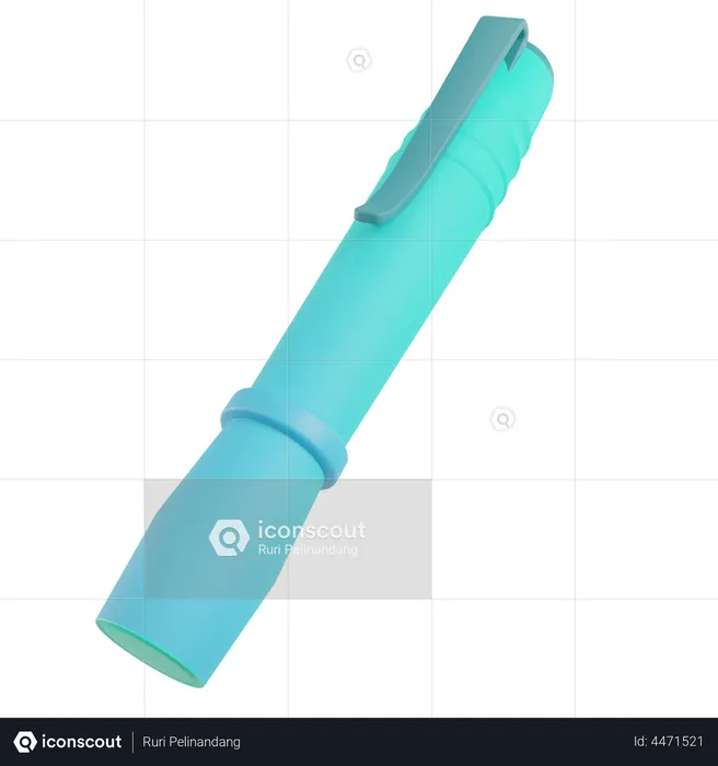 Medical Flashlight Pen  3D Illustration