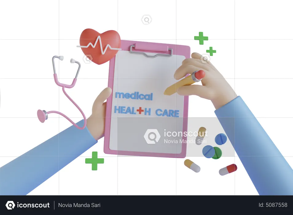 Medical healthcare prescription  3D Illustration
