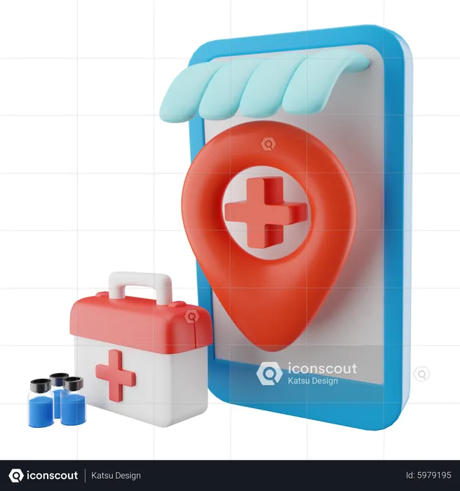 Medical Market  3D Illustration
