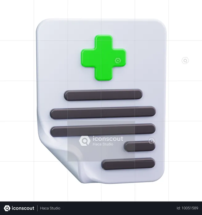 Medical Report  3D Icon