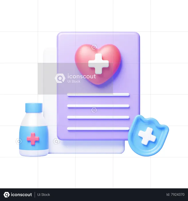 Medical Report  3D Icon