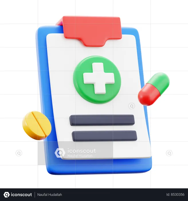 Medical Report  3D Icon