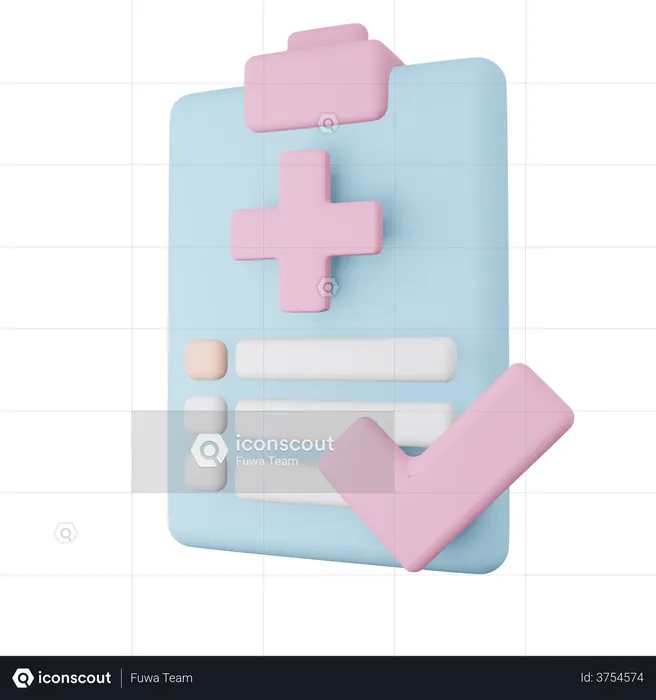 Medical Report  3D Icon