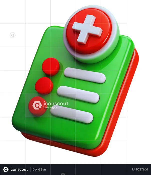 Medical Report  3D Icon