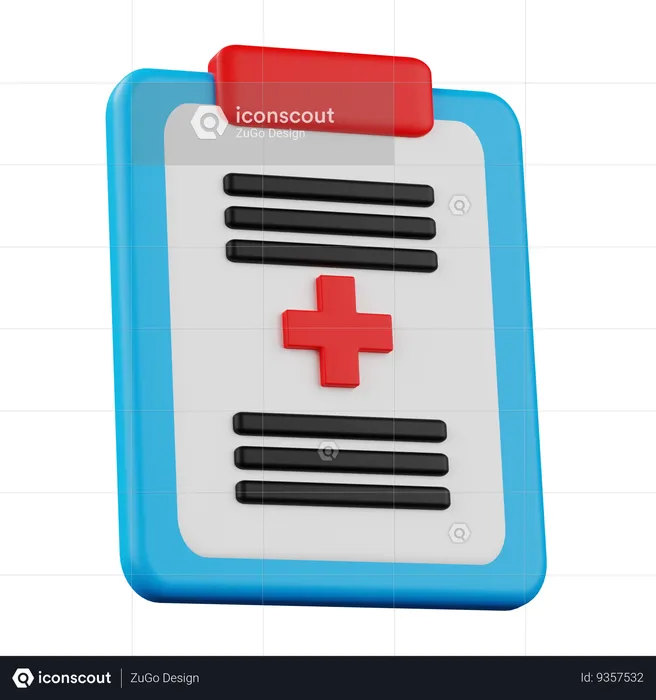 Medical Report  3D Icon