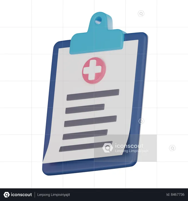 Medical Report  3D Icon