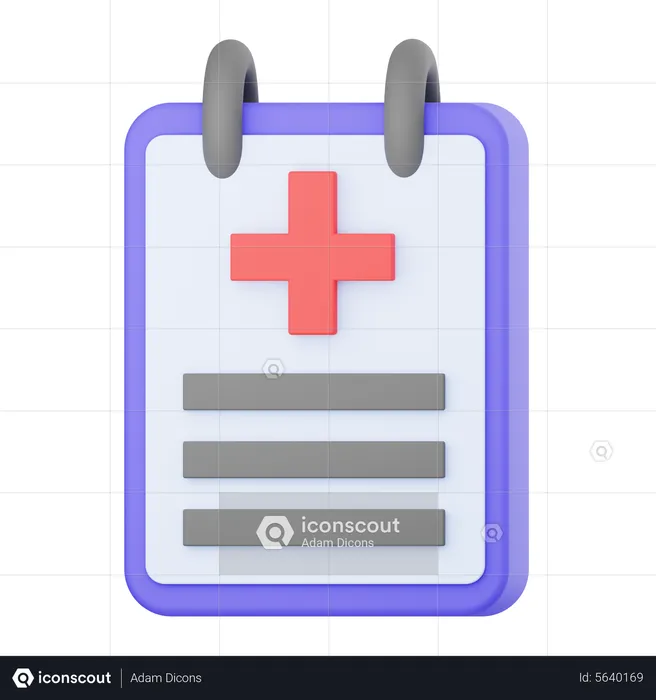 Medical Report  3D Icon