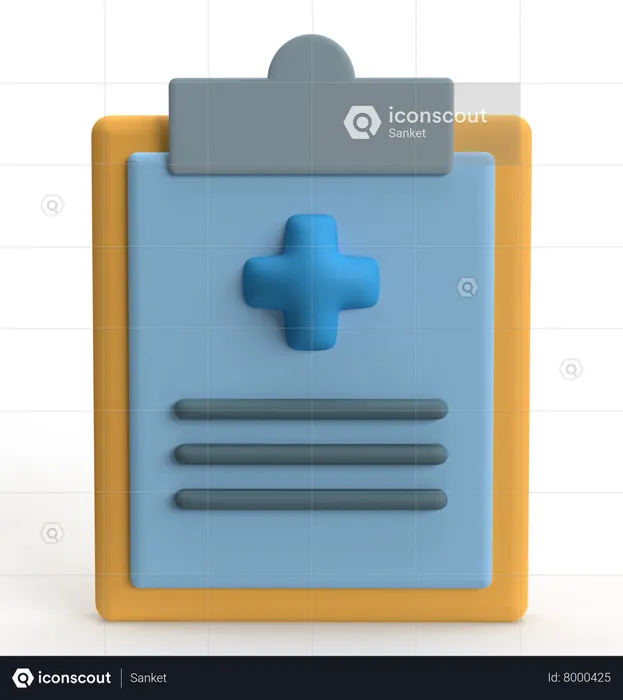 Medical Report  3D Icon