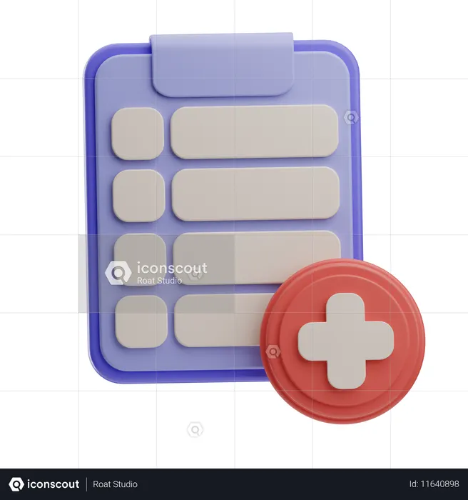 Medical Report  3D Icon