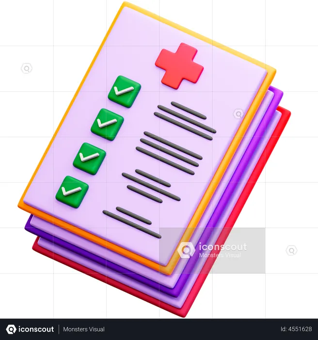 Medical Report  3D Illustration