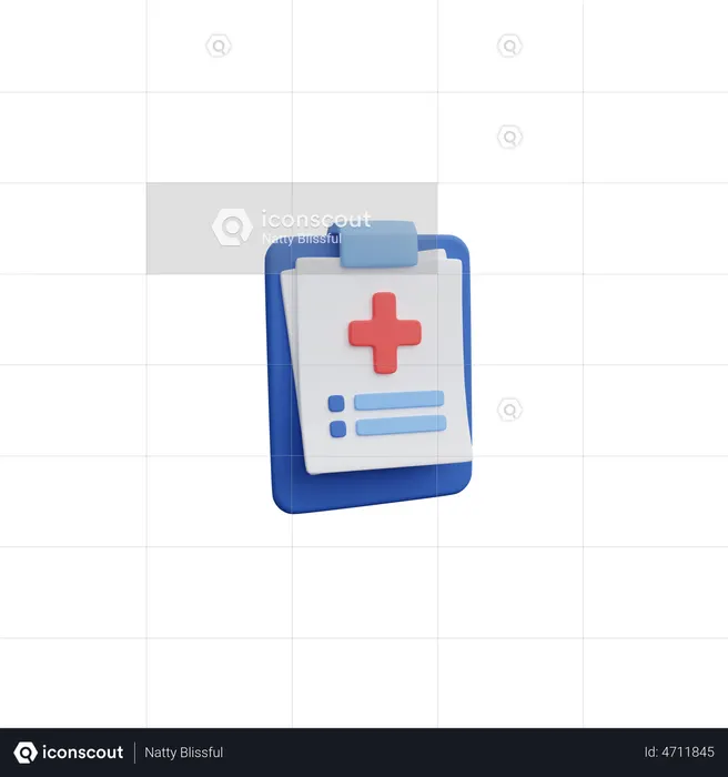 Medical Report  3D Icon