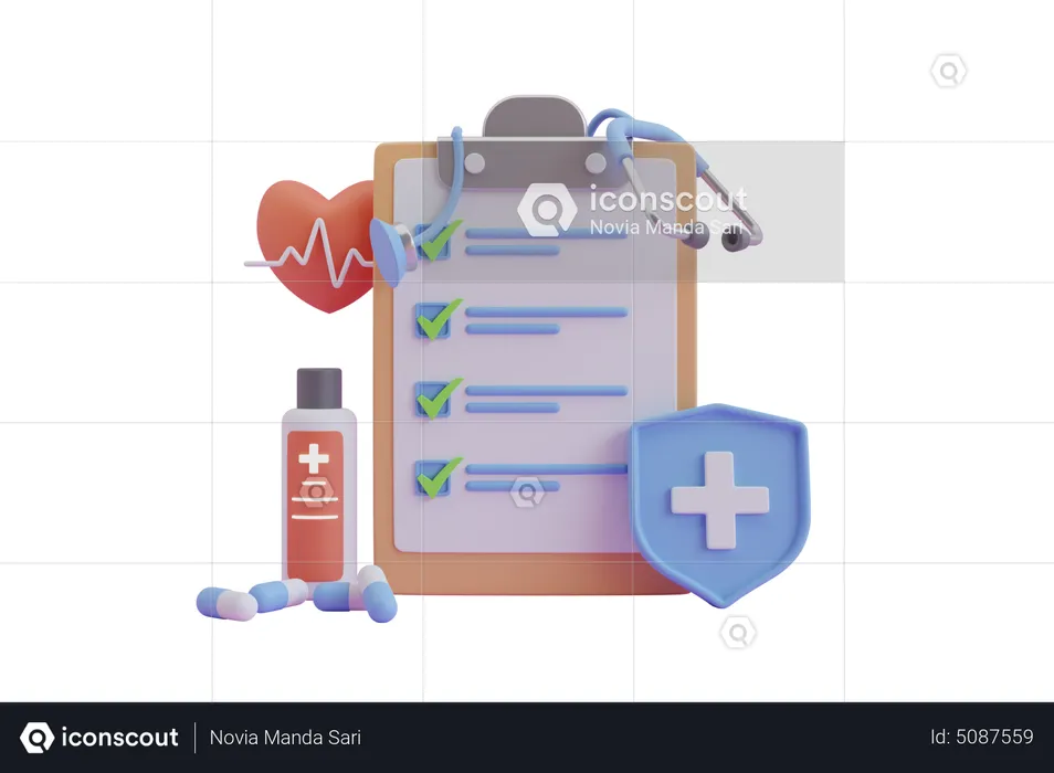 Medical report  3D Illustration