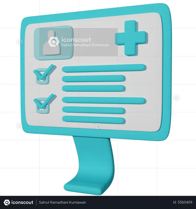 Medical Report On Device  3D Icon