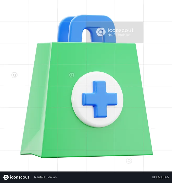 Medical Shop Bag  3D Icon
