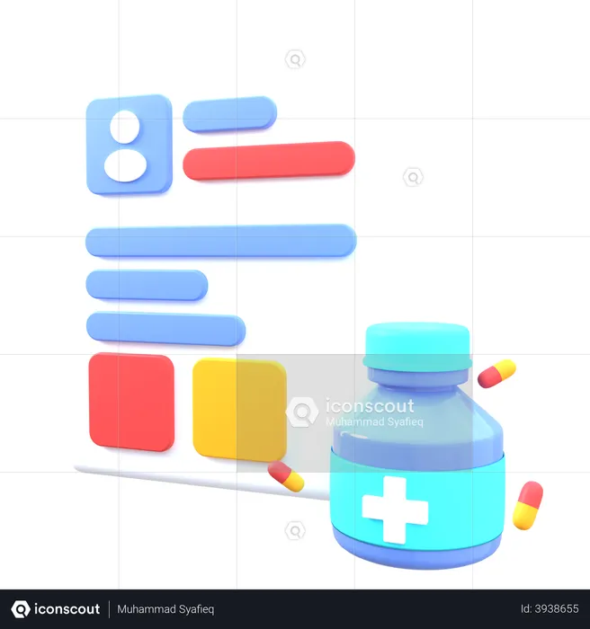 Prescripción de medicamentos  3D Illustration