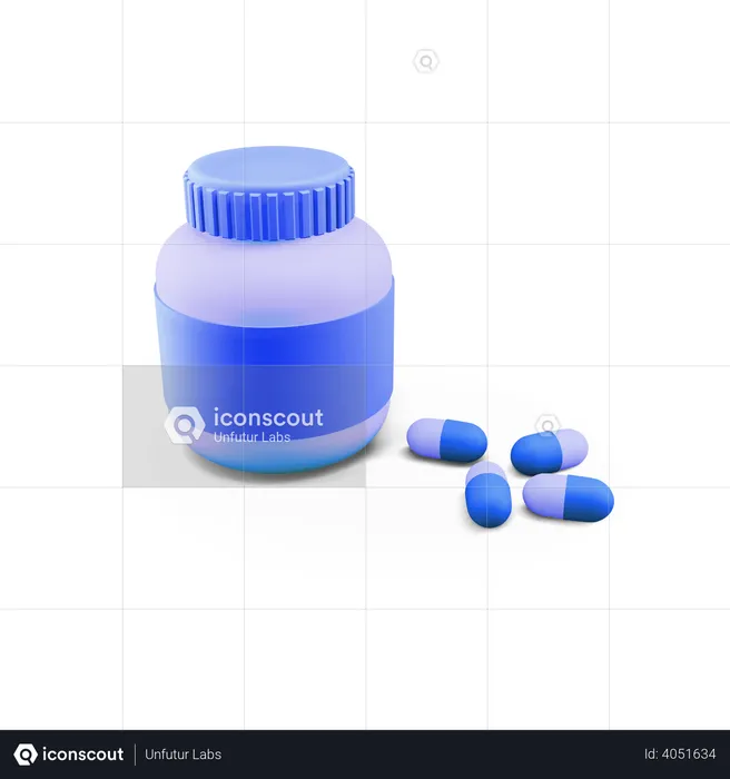 Medicine Bottle  3D Illustration