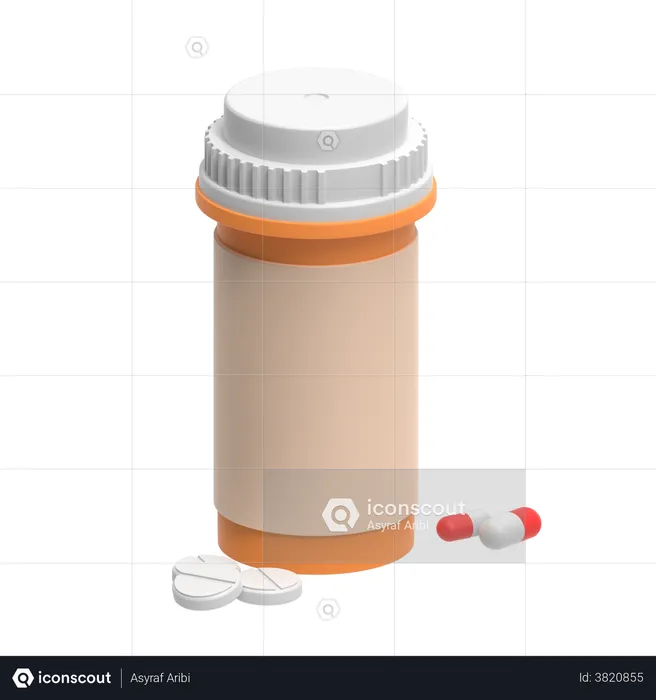 Medicine Bottle  3D Illustration