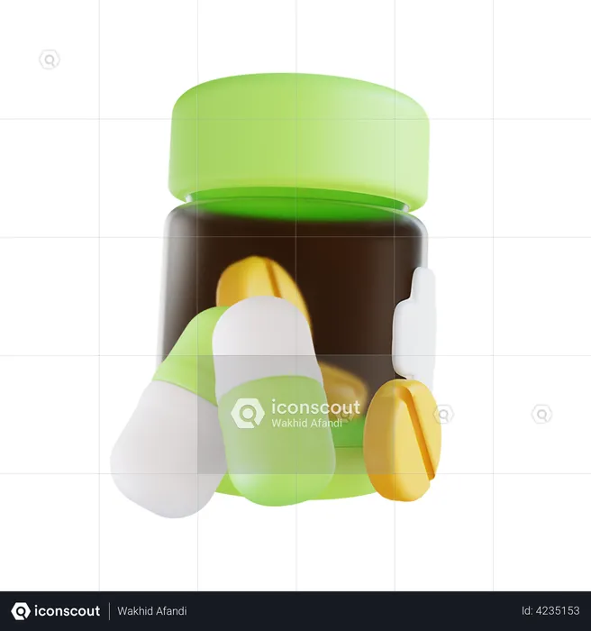 Medicine Bottle  3D Illustration