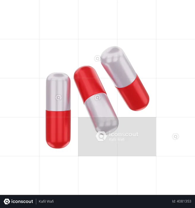 Medicine capsules  3D Illustration