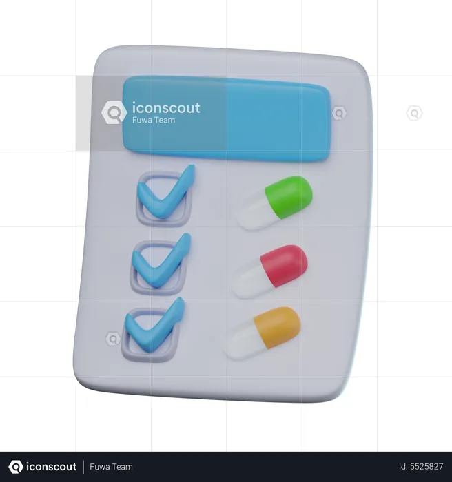 Medicine Checklist  3D Icon