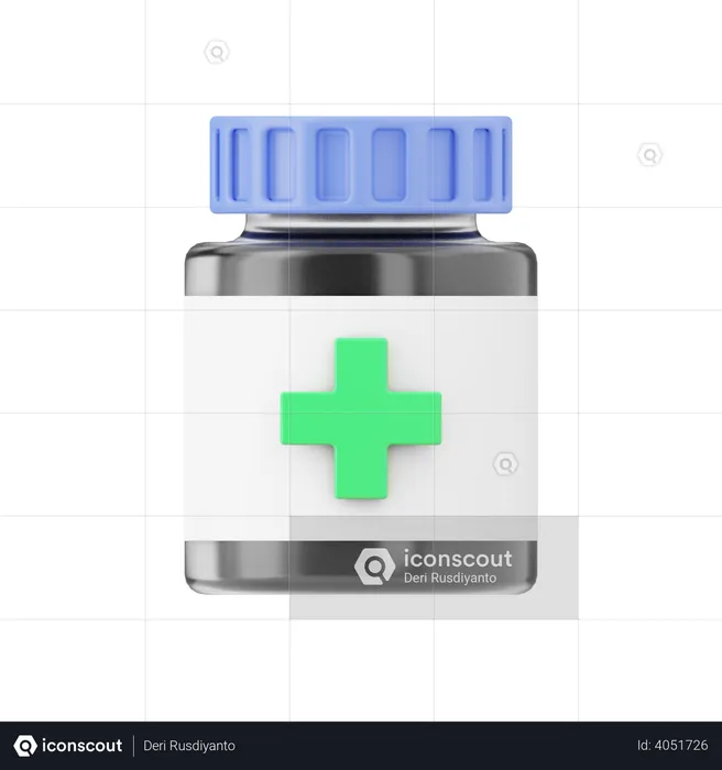 Medicine jar  3D Illustration