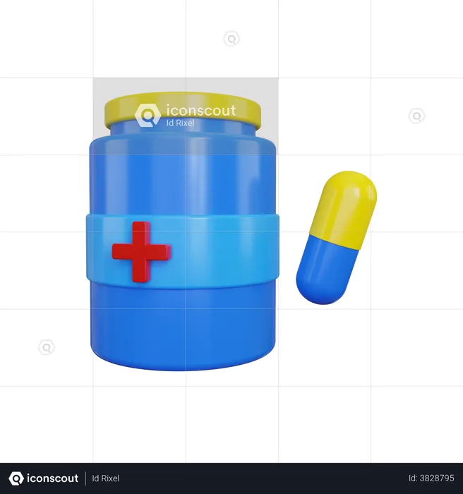 Medicine pill box  3D Illustration