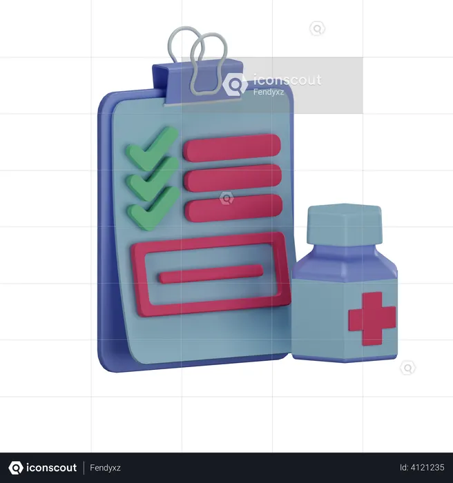 Medicine Prescription  3D Illustration