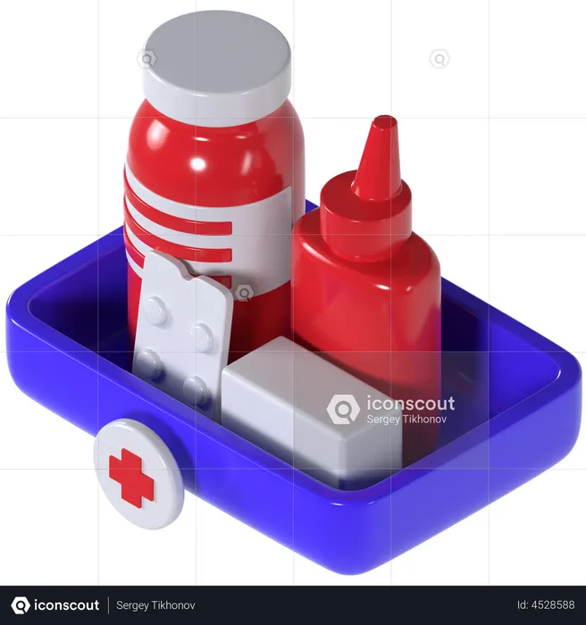 Medicine Tray  3D Illustration